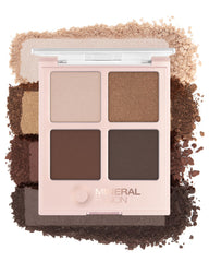 Paleta Mineral Fusion Coffee Break en disposicion plana para looks versátiles.
