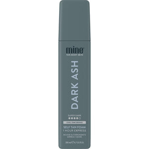 MINETAN Dark Ash: botella de espuma bronceadora para un bronceado profundo y uniforme.