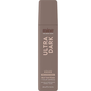 MINETAN Ultra Dark Mousse botella: bronceado profundo en una sola aplicación.