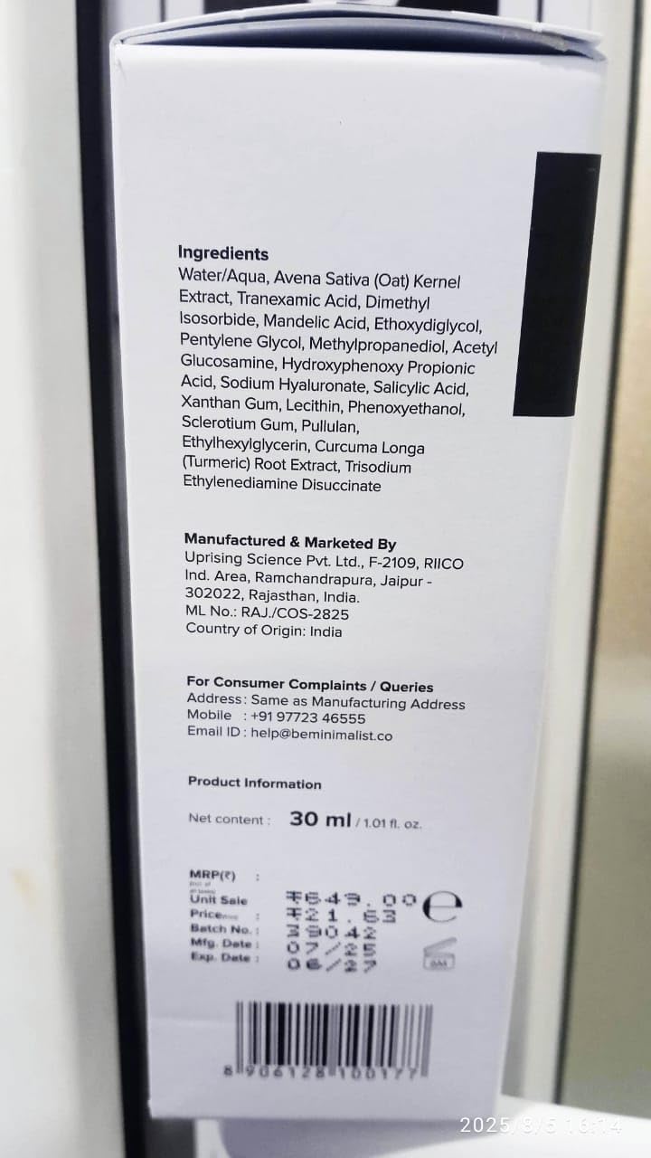 Ritual nocturno con sérum Minimalist para manchas