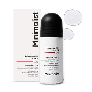 Desodorante Minimalist rodillo axilas, botella 40 ml, controla el olor diario.