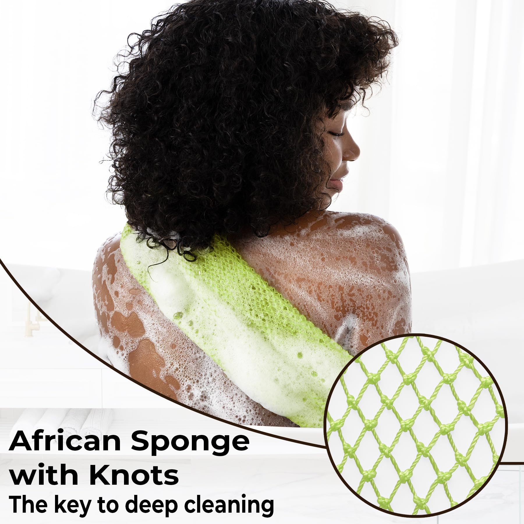 MINISENTIALS esponja colgada para ducha, secado rápido y mayor higiene.
