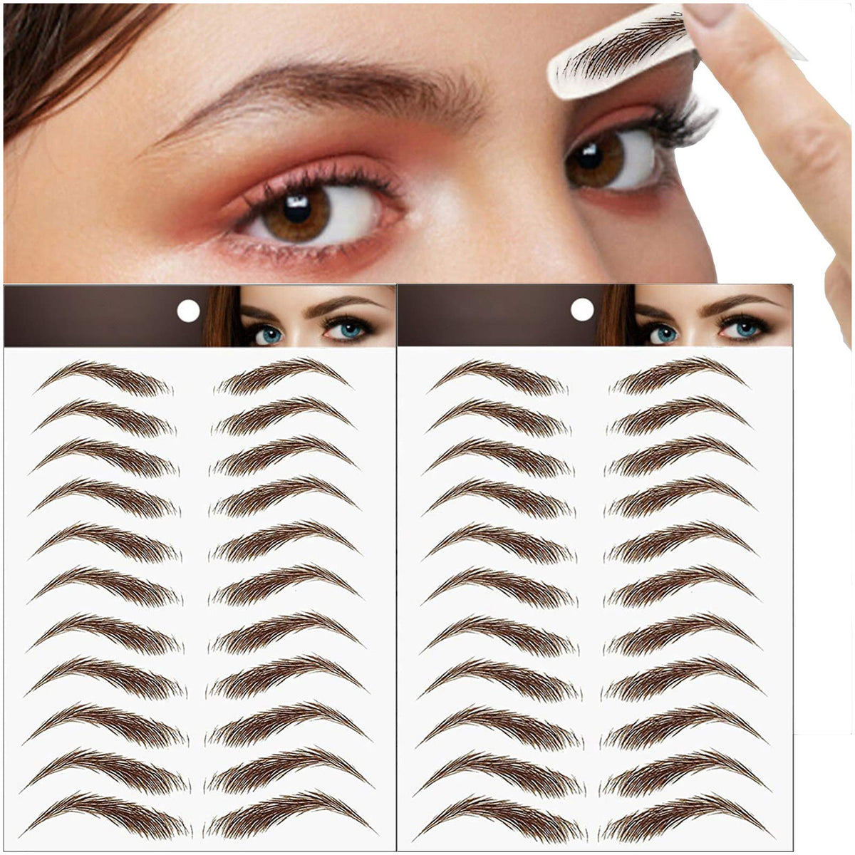Miotorio cejas 4D pares 22, aspecto natural de pelo para uso diario.