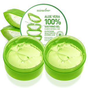 MIRACLAIR Aloe Vera Gel en botella: hidratación suave para rostro y piel tras exposición solar.