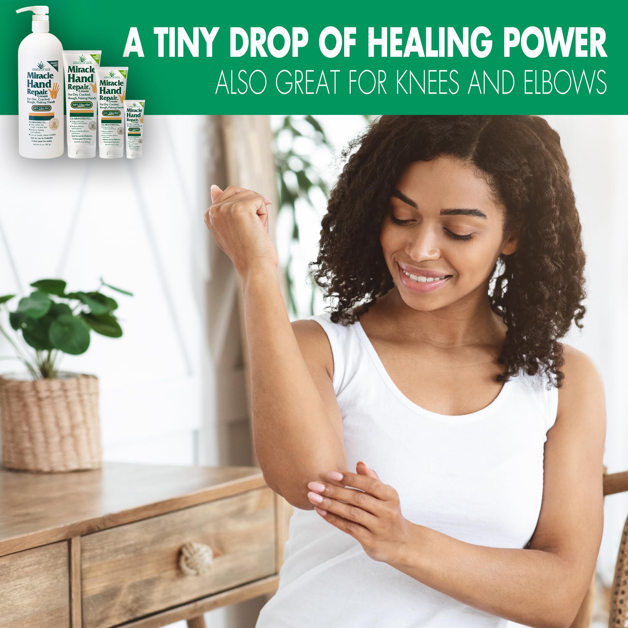 Miracle of Aloe crema de manos, aroma suave para uso diario.
