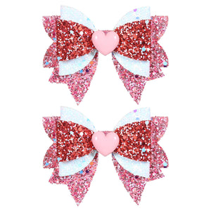 Lazo Miroksh brillante para cabello en rojo, ideal para ocasiones románticas.