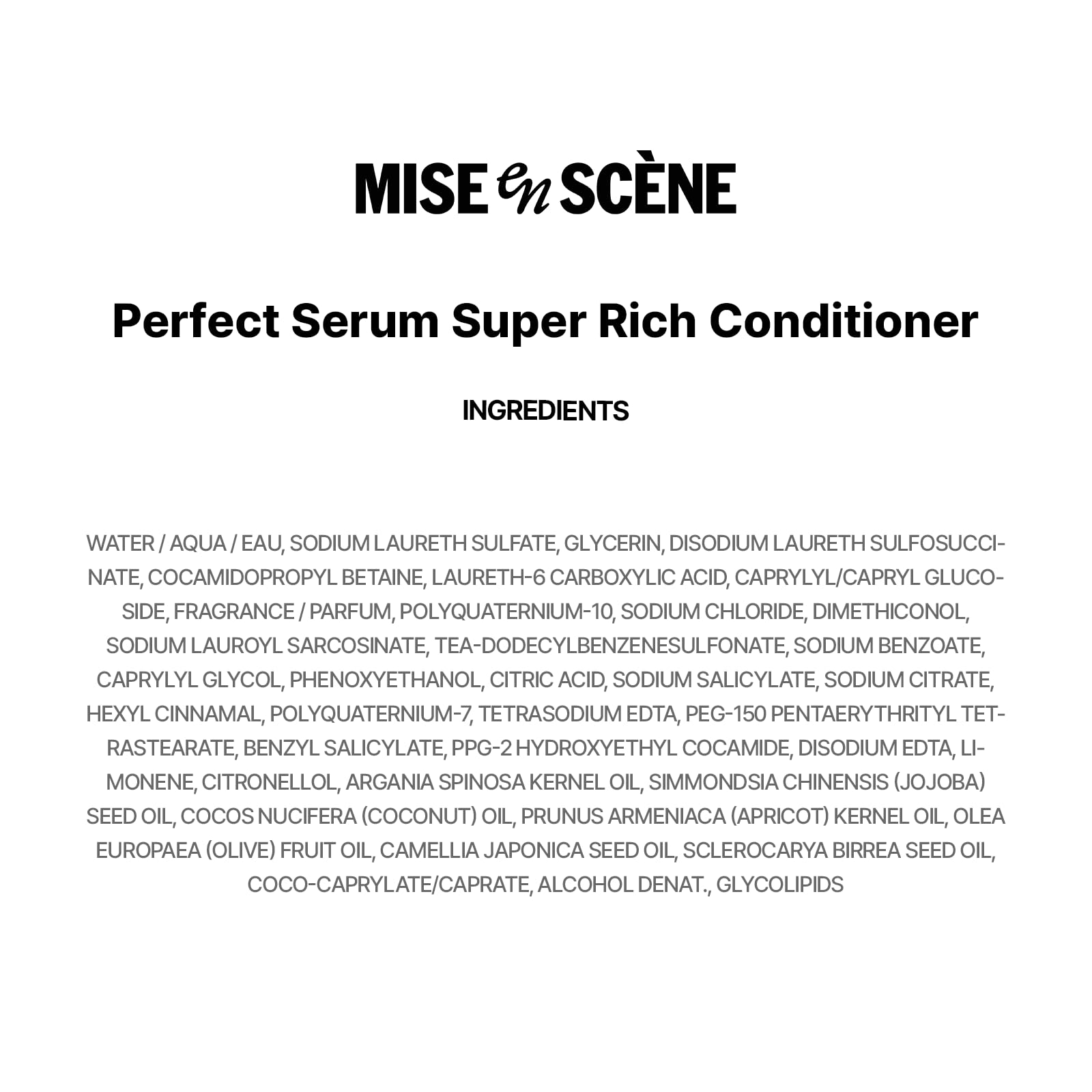 Mise En Scene Perfect Serum Super Rich Conditioner: aplicación suave tras el lavado