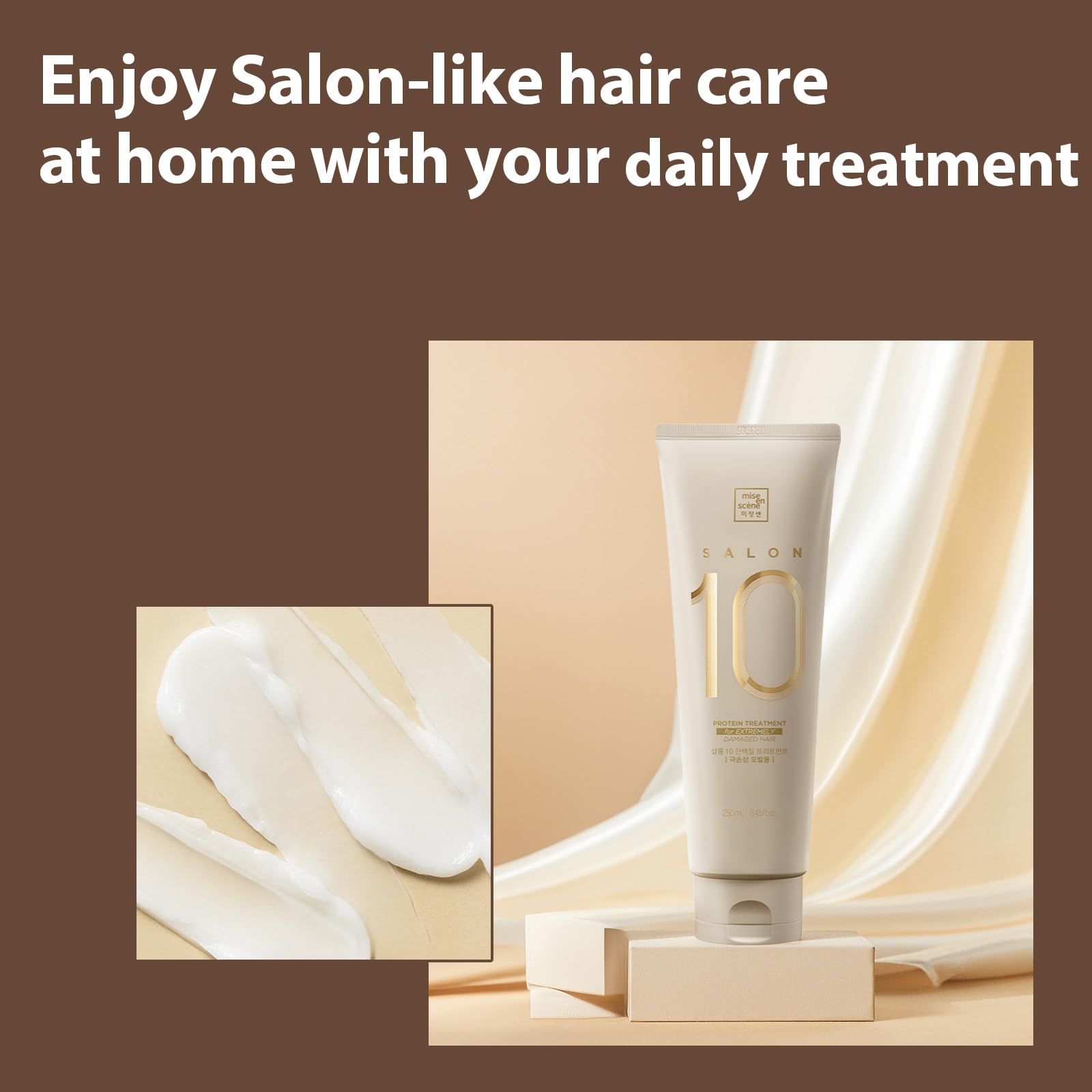 Mise En Scene Salon 10 Proteína Tratamiento: aplicación en medios y puntas para fortalecimiento