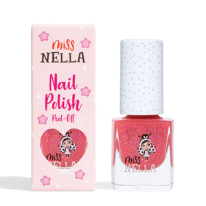 MISS NELLA SUGAR HUGS laca rosa con purpurina para niñas, juego seguro.