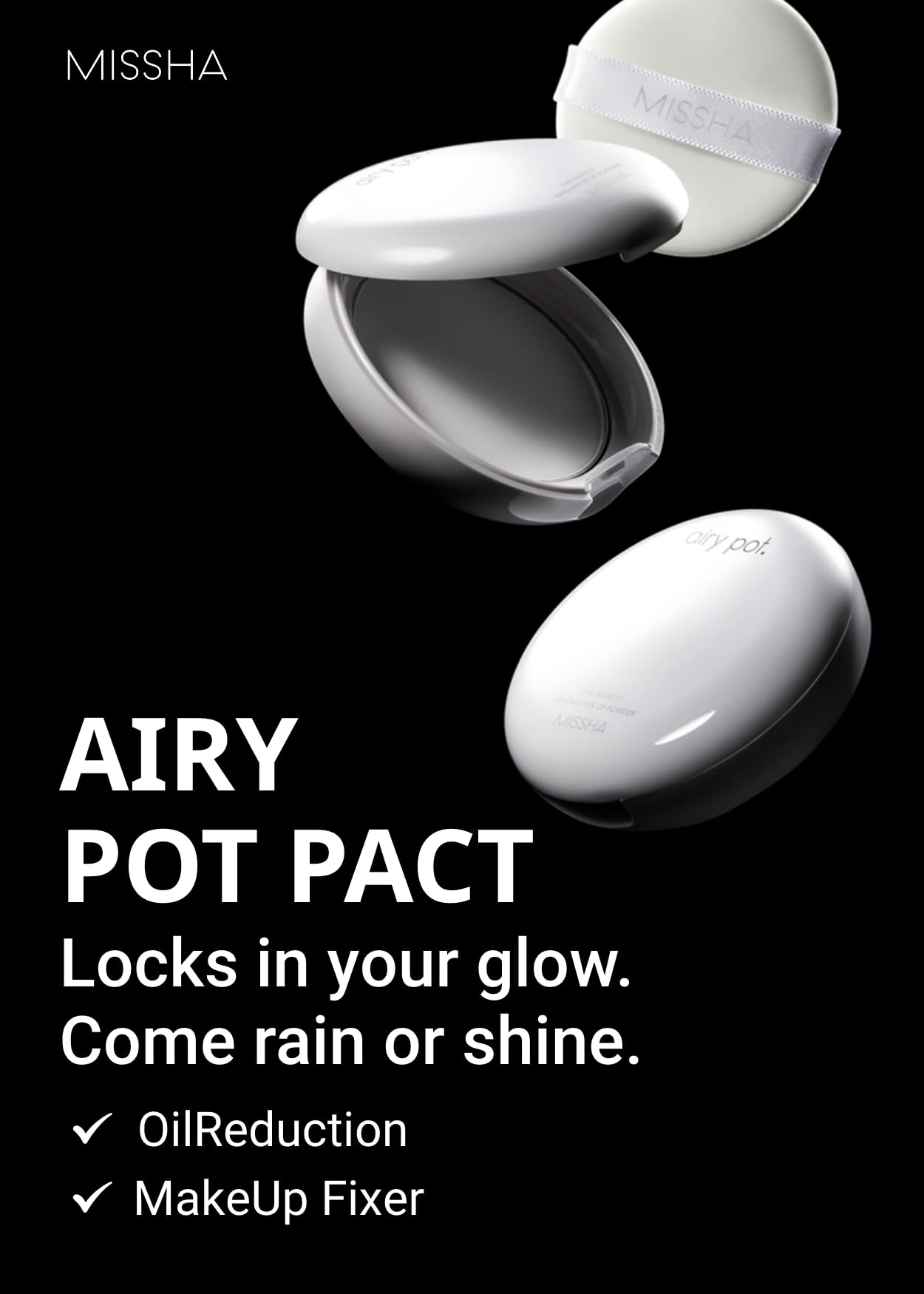  MISSHA Airy Pot envase duradero y compacto para retoques durante el dia.