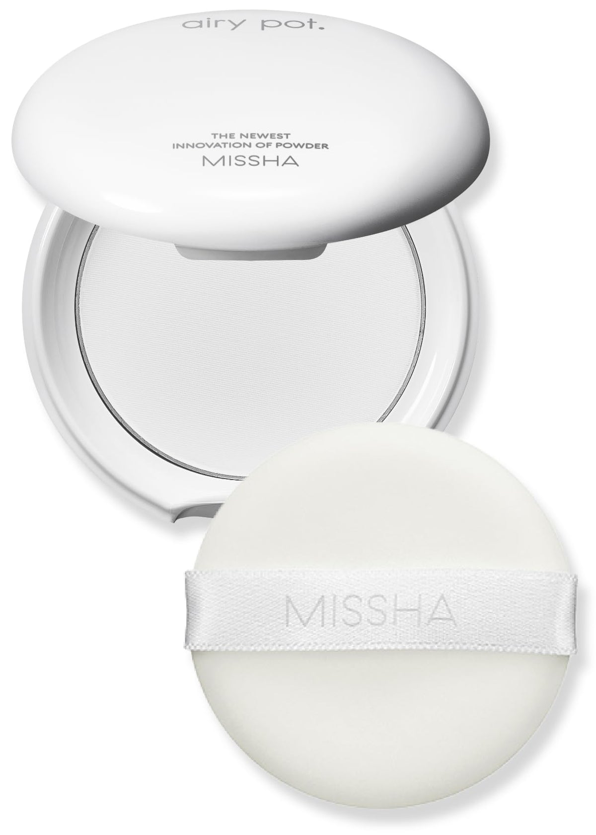 MISSHA Airy Pot polvo traslúcido compacto, acabado mate natural para piel suave.