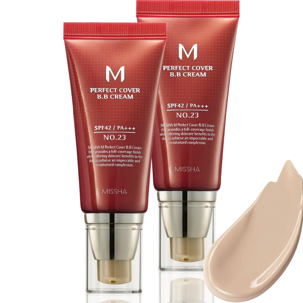 MISSHA M Perfect Cover BB Cream Dual Pack No.23 envase, cobertura suave para tono uniforme