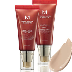 MISSHA M Perfect Cover BB Cream Dual Pack No.23 envase, cobertura suave para tono uniforme