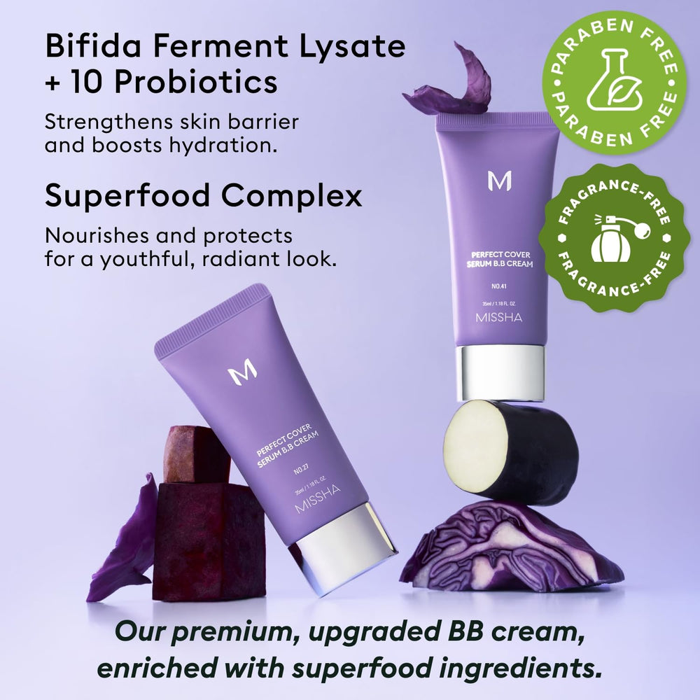 MISSHA M Perfect Cover Serum BB Cream textura sedosa se aplica sin grumos sobre hidratante.