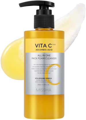 MISSHA Vita C espuma facial para limpieza profunda y poros limpios