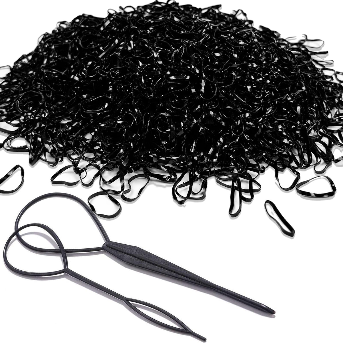 Missjojiay bandas cabello mini negro: recogidos rápidos y seguros para uso diario.
