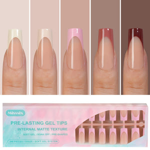 Misssix Frances Tip Uñas: puntas largas y cuadradas para ajuste rápido