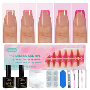 Misssix uñas francesas con puntas cortas y cuadradas para un aspecto natural
