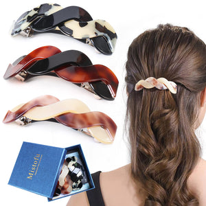 Mistofu broches para cabello tortuga grande, tres colores, fijan peinado diario con estilo.