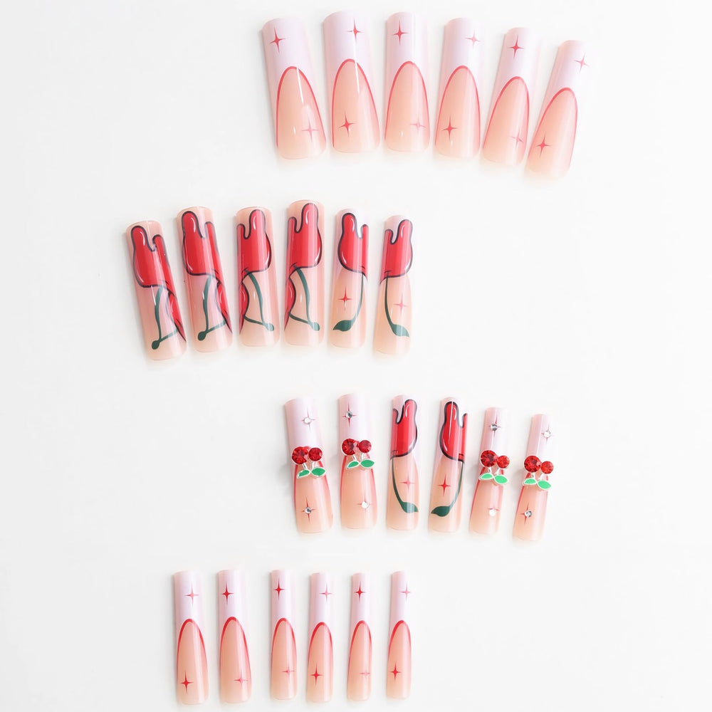 MISUD kit de uñas con adhesivo incluido, aplicación rápida y segura.