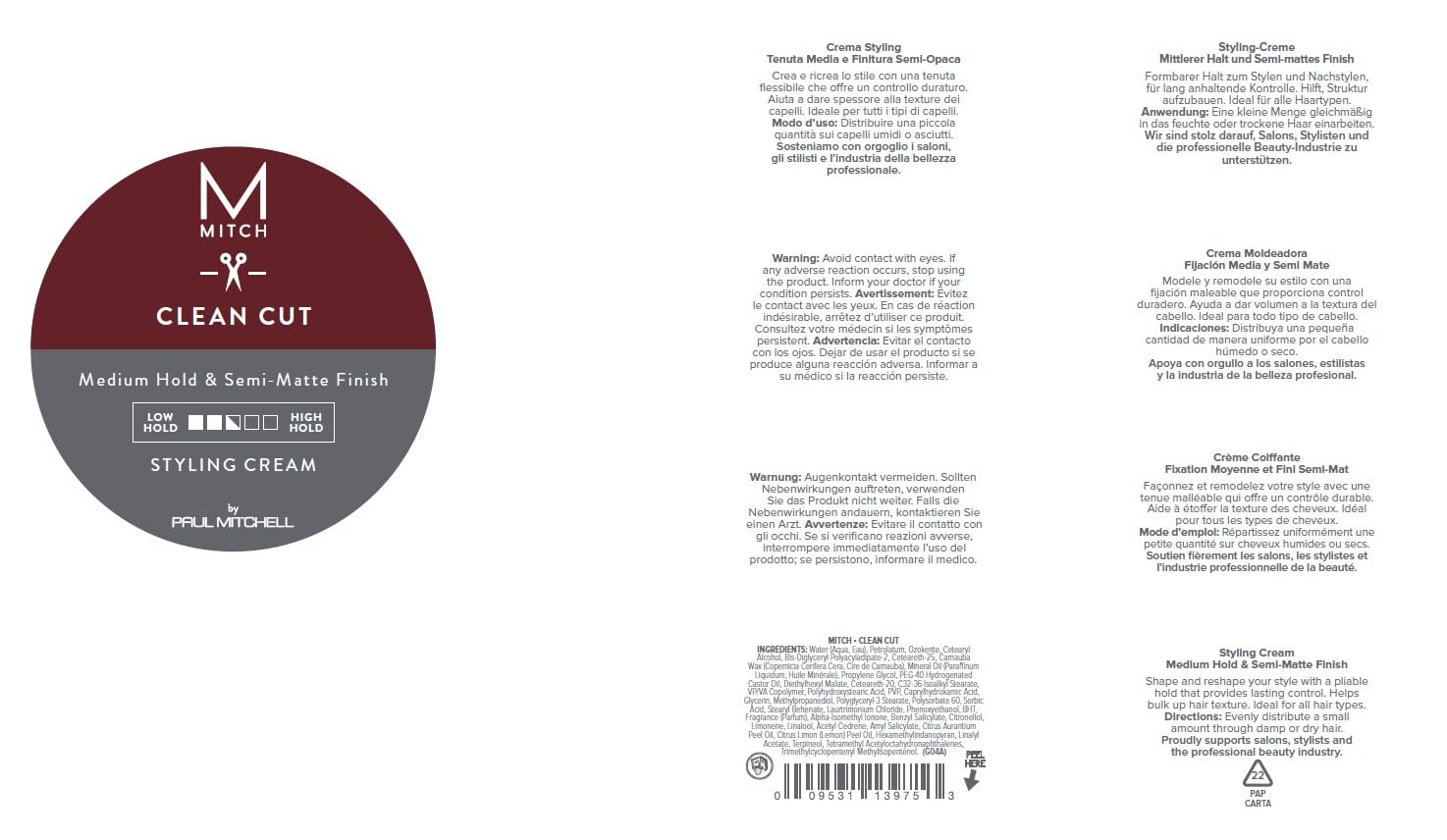 MITCH Clean Cut crema, envases sostenibles con PCR para reducir impacto.