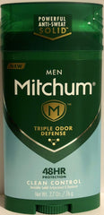 Desodorante Mitchum invisible en barra, aplicación suave en axilas sin manchas