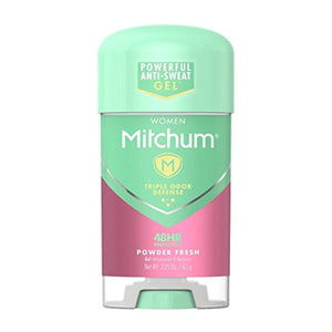 Desodorante Mitchum para mujeres en gel, aroma Polvo Fresco, protección duradera