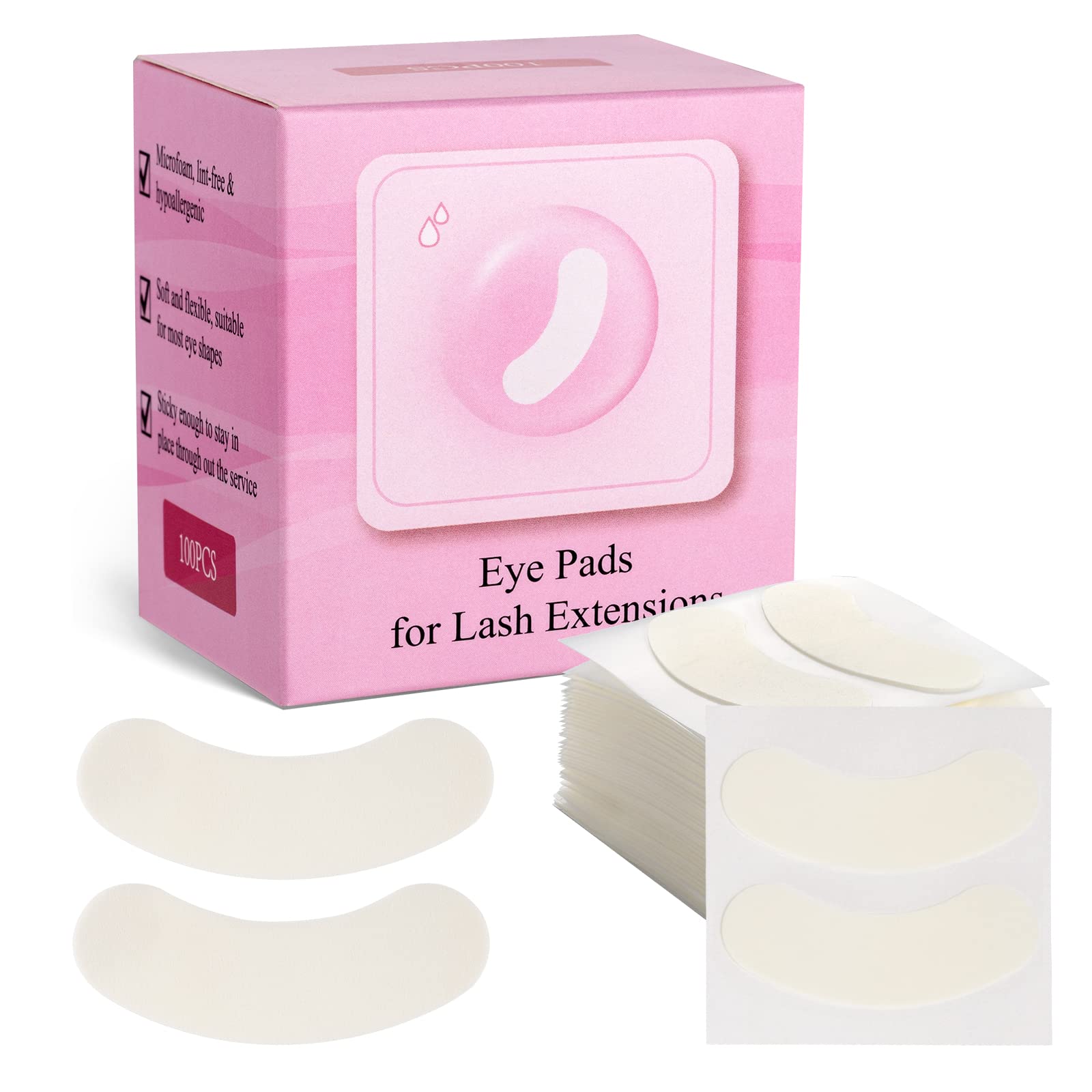 Miuffue parches de espuma para extensiones, protección cómoda de pestañas inferiores.