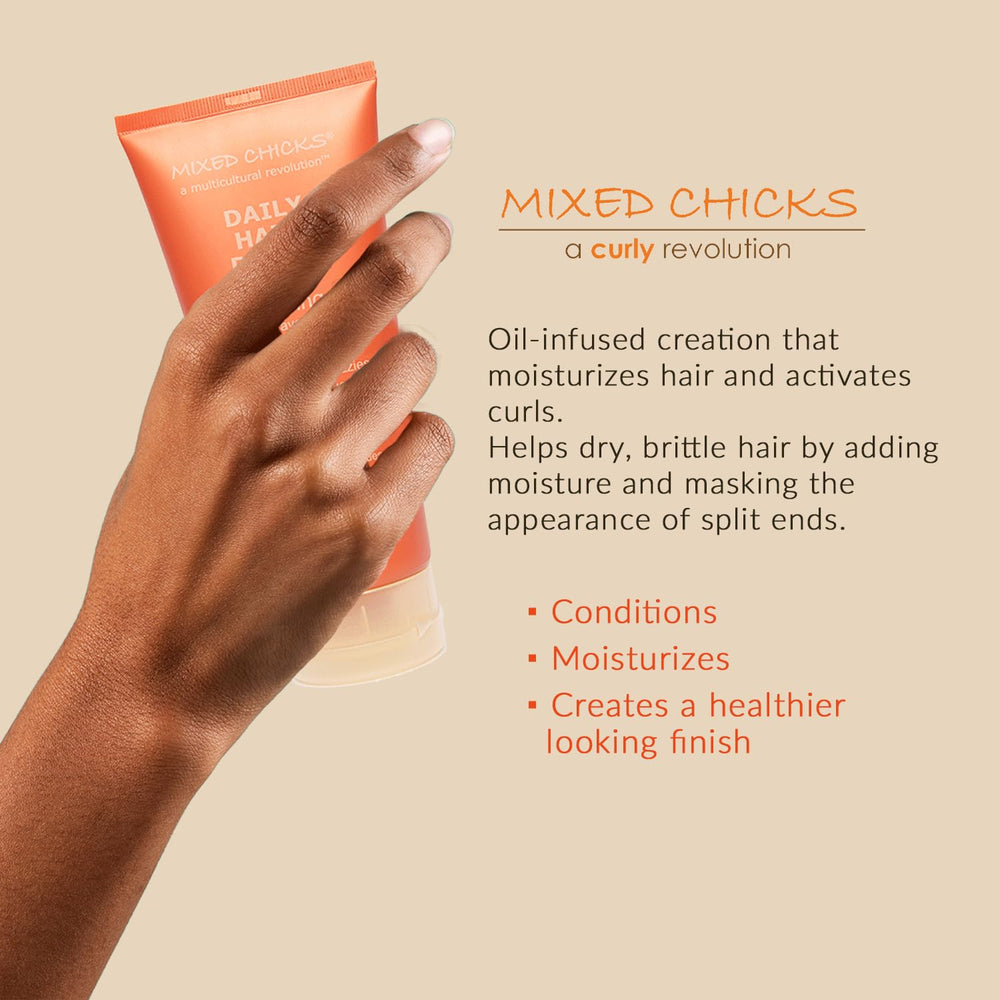 Mixed Chicks Daily Hair Dress: aceite de almendra dulce para nutrición de mechones.