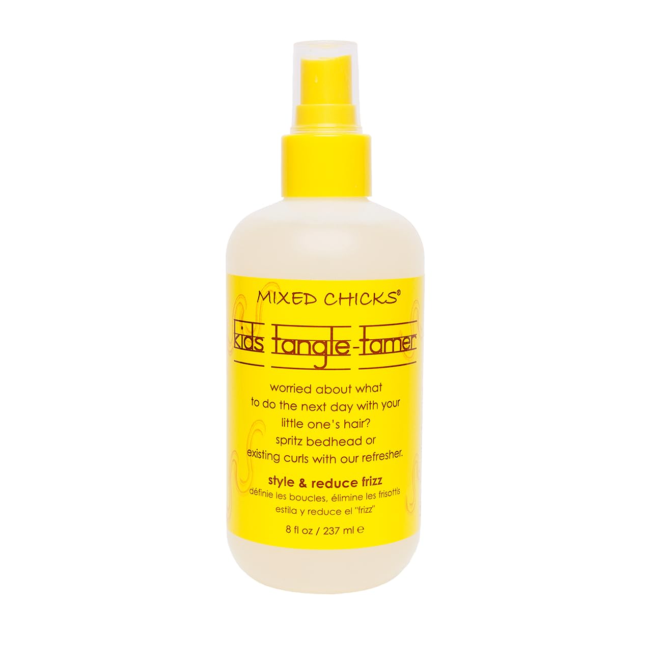 Mixed Chicks Kids Tangle Tamer, botella de aplicación, facilita peinado suave y sin frizz para rizos.