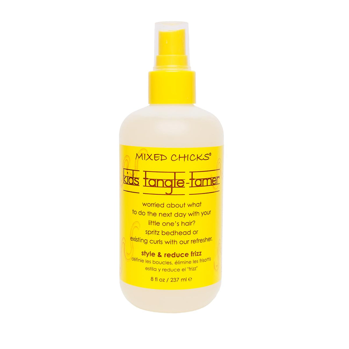Mixed Chicks Kids Tangle Tamer, botella de aplicación, facilita peinado suave y sin frizz para rizos.