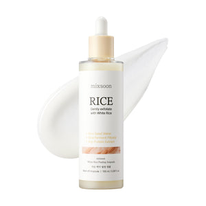 mixsoon ampolla exfoliante de arroz blanco en envase, piel más suave.