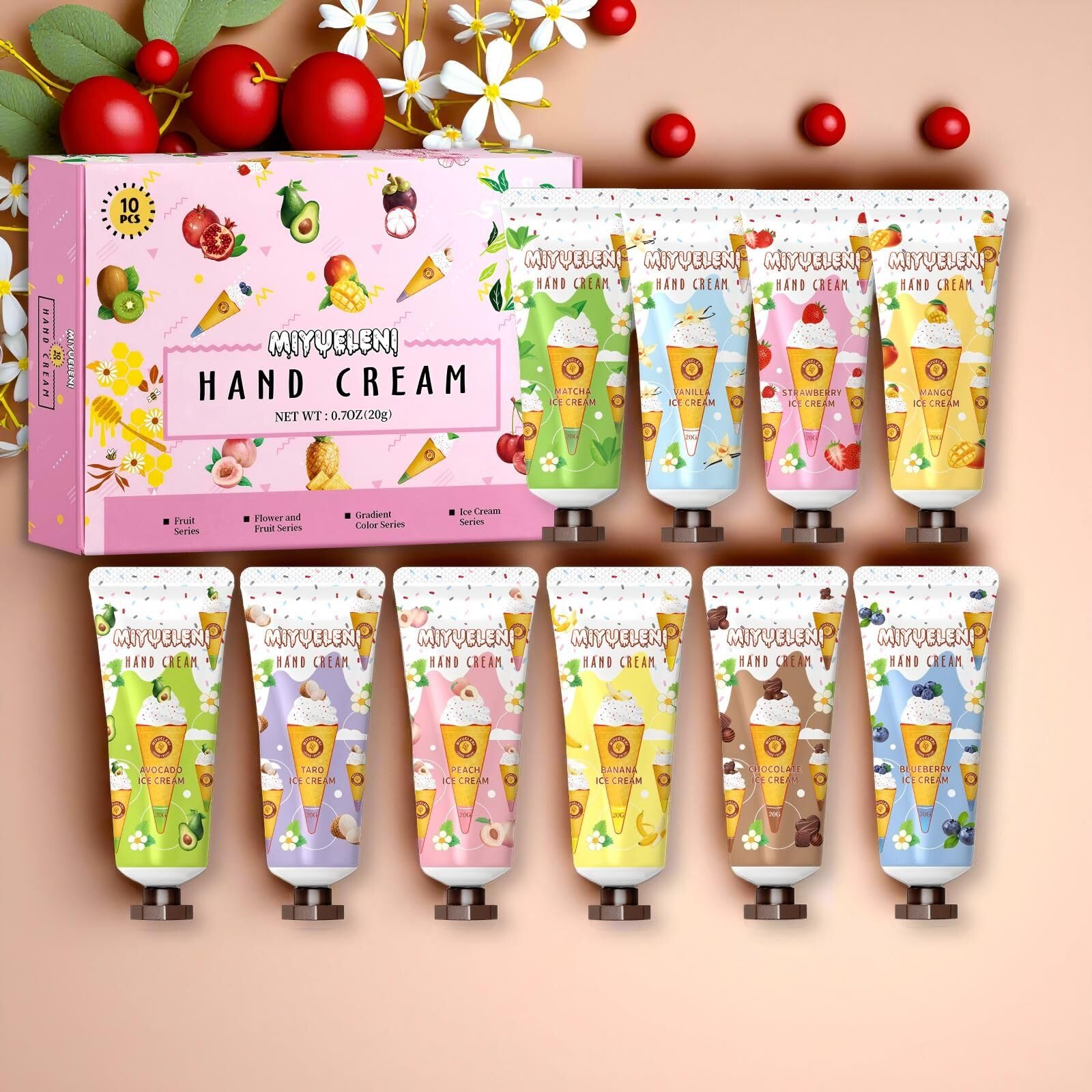 MIYUELENI crema de manos vainilla, absorción rápida y piel suave.