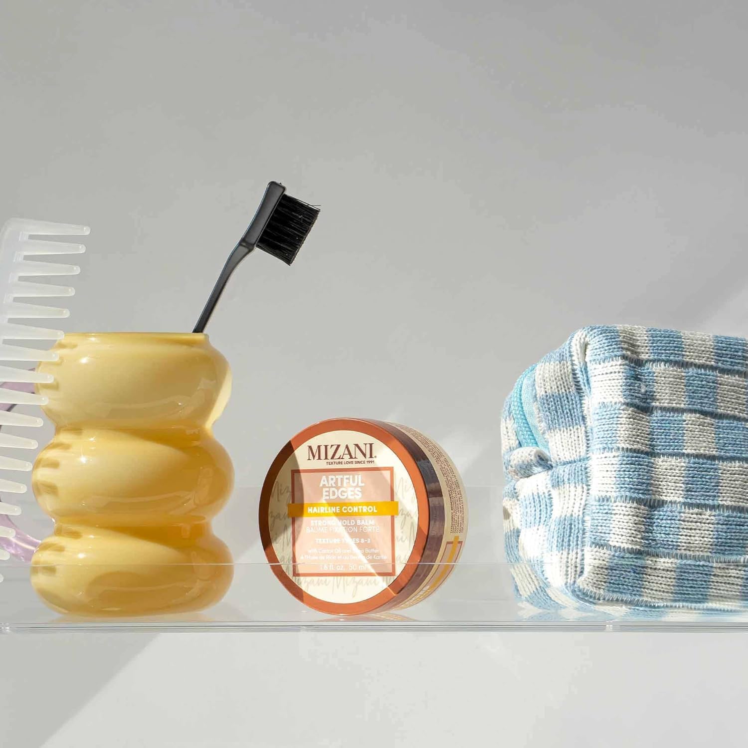 Mizani Artful Edges Gel, control del frizz para estilos.
