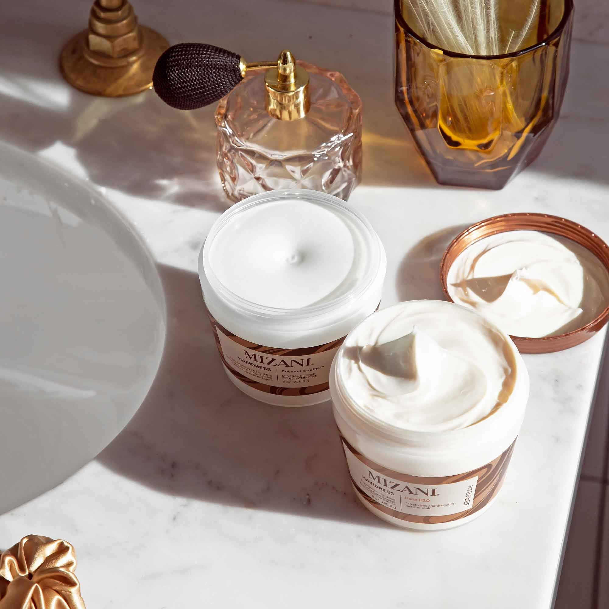 Mizani Rose H2O: cabello brillante tras tratamiento diario, aspecto sano y manejable.