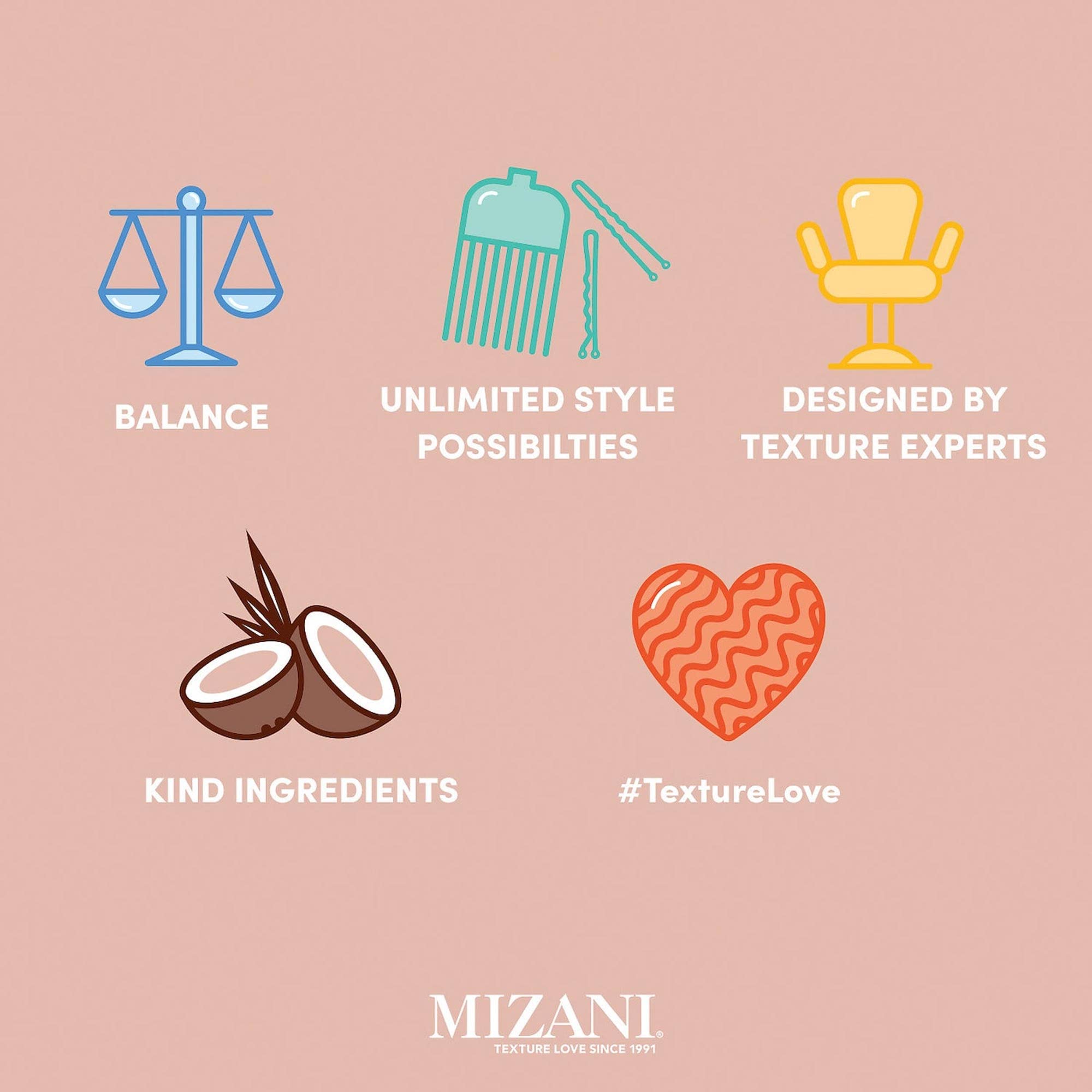 Recomendado por salones y profesionales con Mizani.