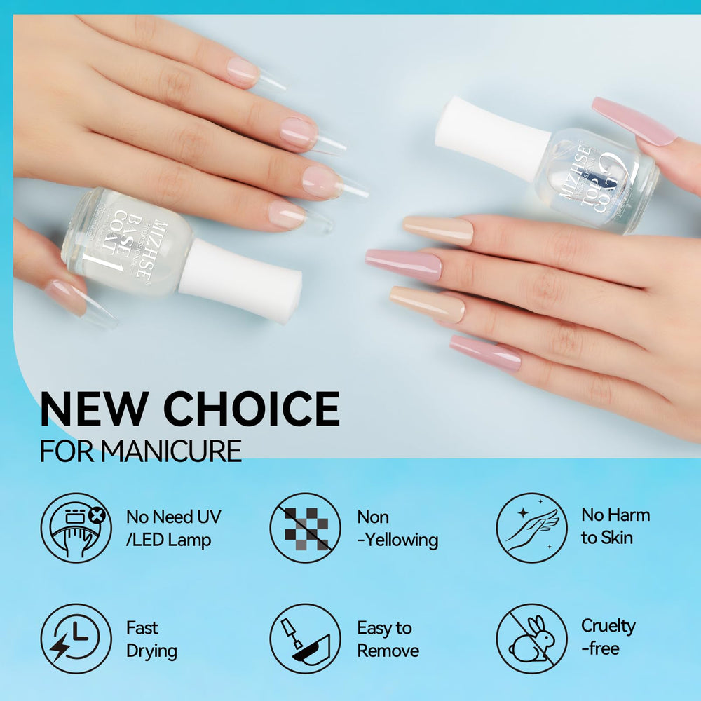 MIZHSE acabado-brillante prolonga la manicura más tiempo