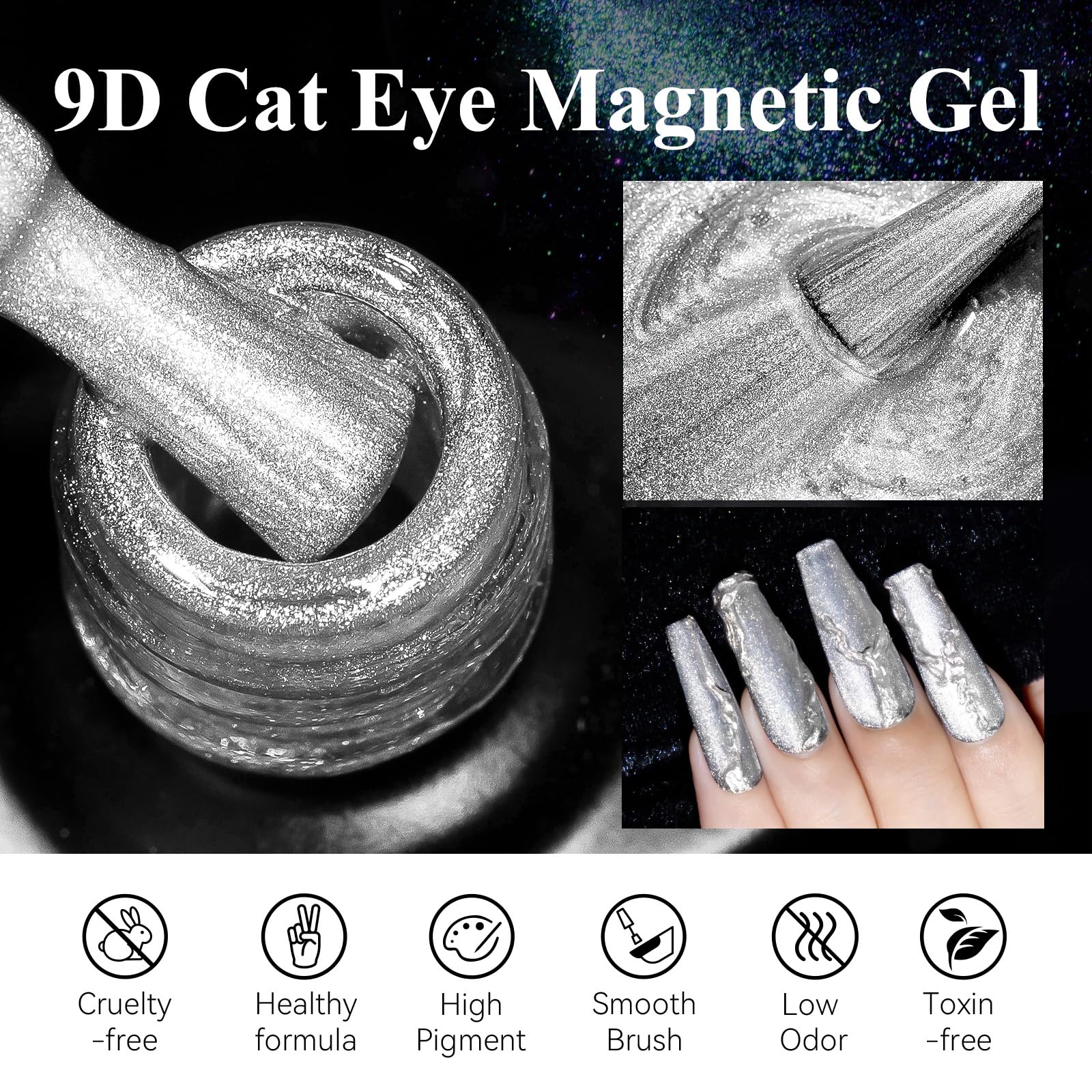 MIZHSE efecto galaxia holográfico en uñas para brillos cambiantes