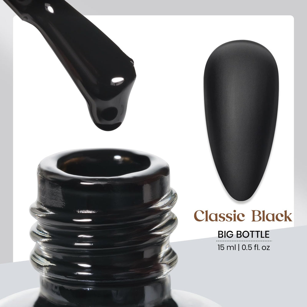 Esmalte negro mate de MIZHSE secándose al aire rápidamente