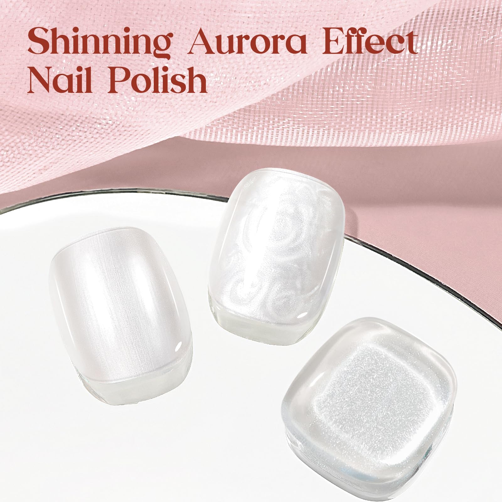 MIZHSE Esmalte Perla Sirena, aurora blanco lechoso, secado rápido para salir rápido.