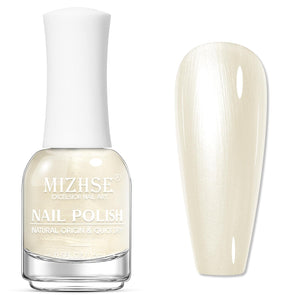 MIZHSE Esmalte perlado blanco cremoso para looks diarios.
