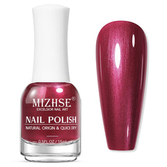 MIZHSE Esmalte Uñas Rojo Perlado en botella de 15 ml para uso diario