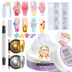 MIZHSE gel de construcción 3D de 60 g para extensión de uñas.