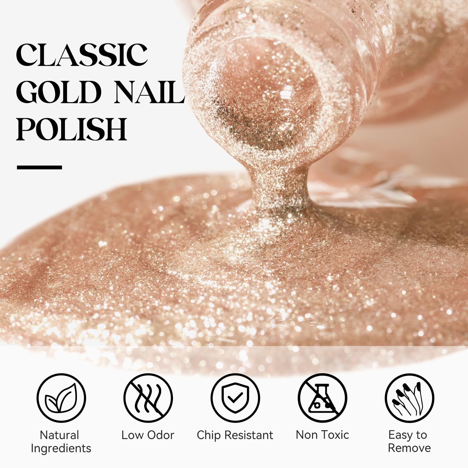 MIZHSE aplicación fácil de la laca glitter para un acabado deslumbrante