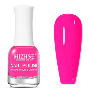 Laca de uñas MIZHSE rosa cálido con acabado brillante para un look elegante
