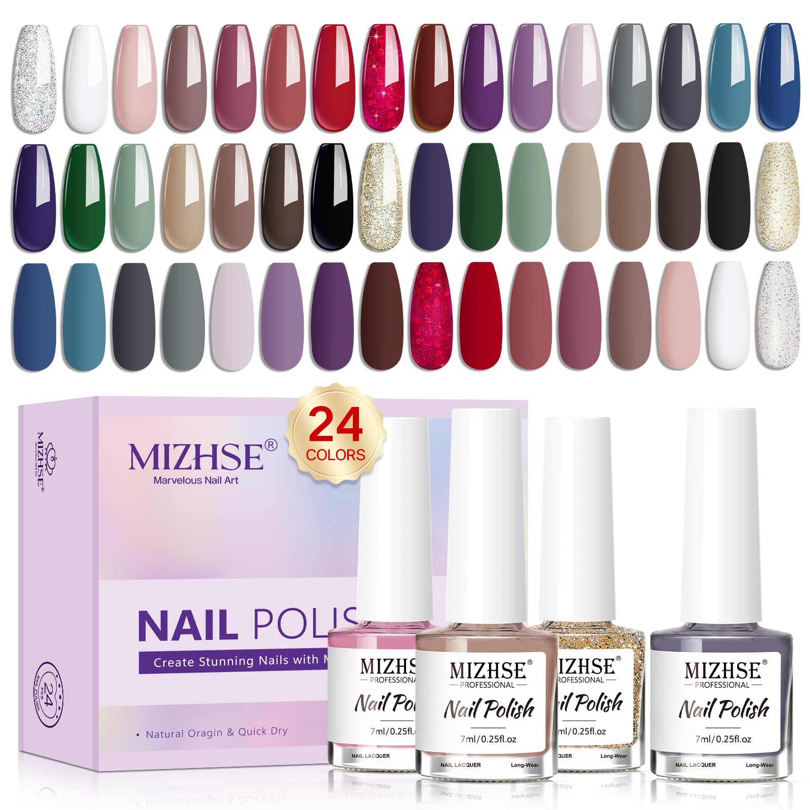 MIZHSE esmalte uñas: paleta de 24 colores para looks diarios