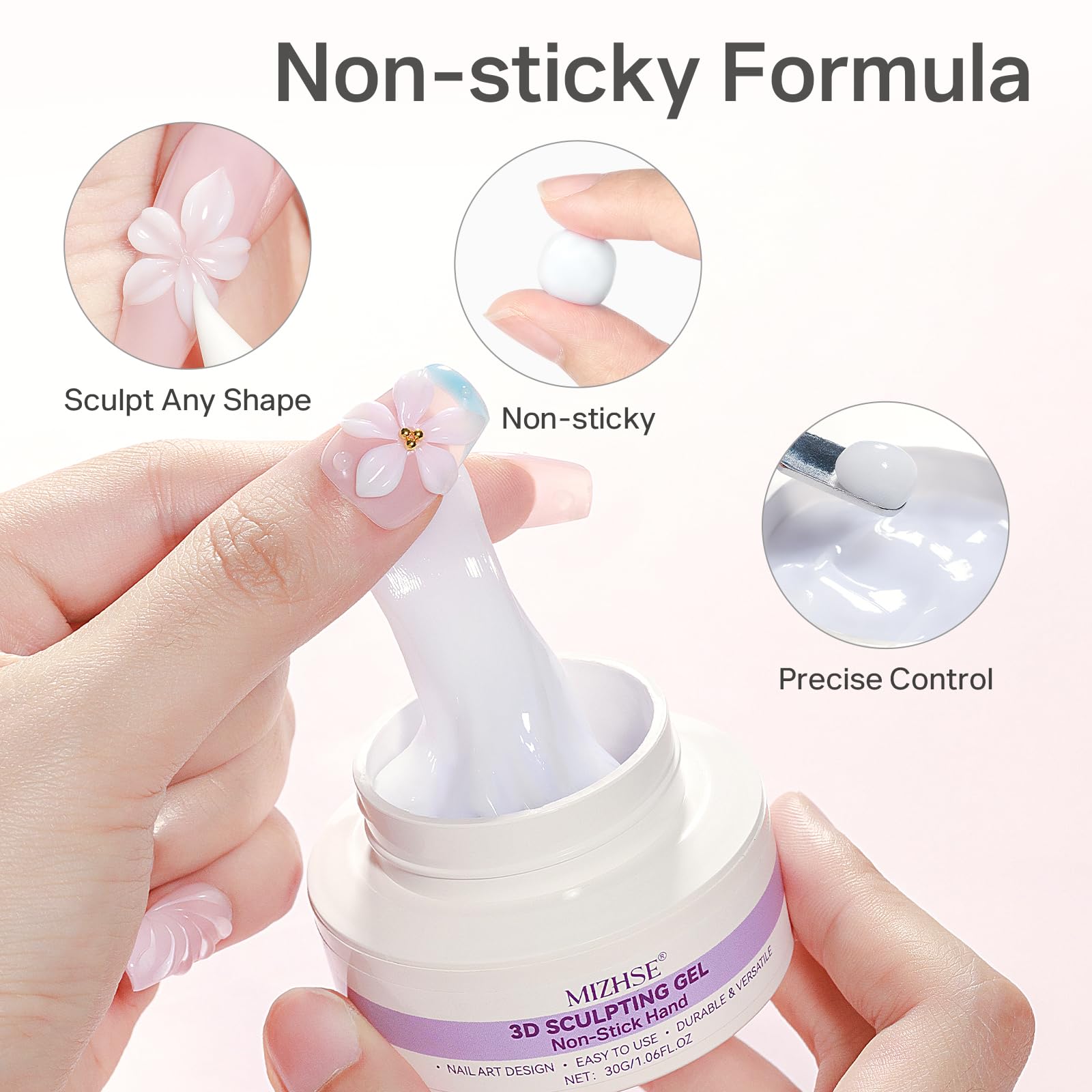 MIZHSE Proceso 3 Pasos: arte 3D rápido con gel sin complicaciones.