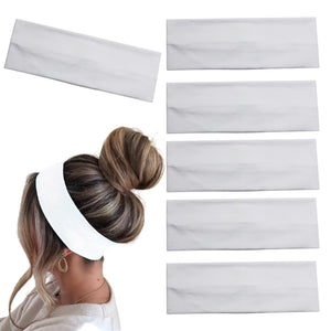 MLMOMVME bandas para cabello blancas de algodón, juego de 6, suaves y absorbentes para sudor