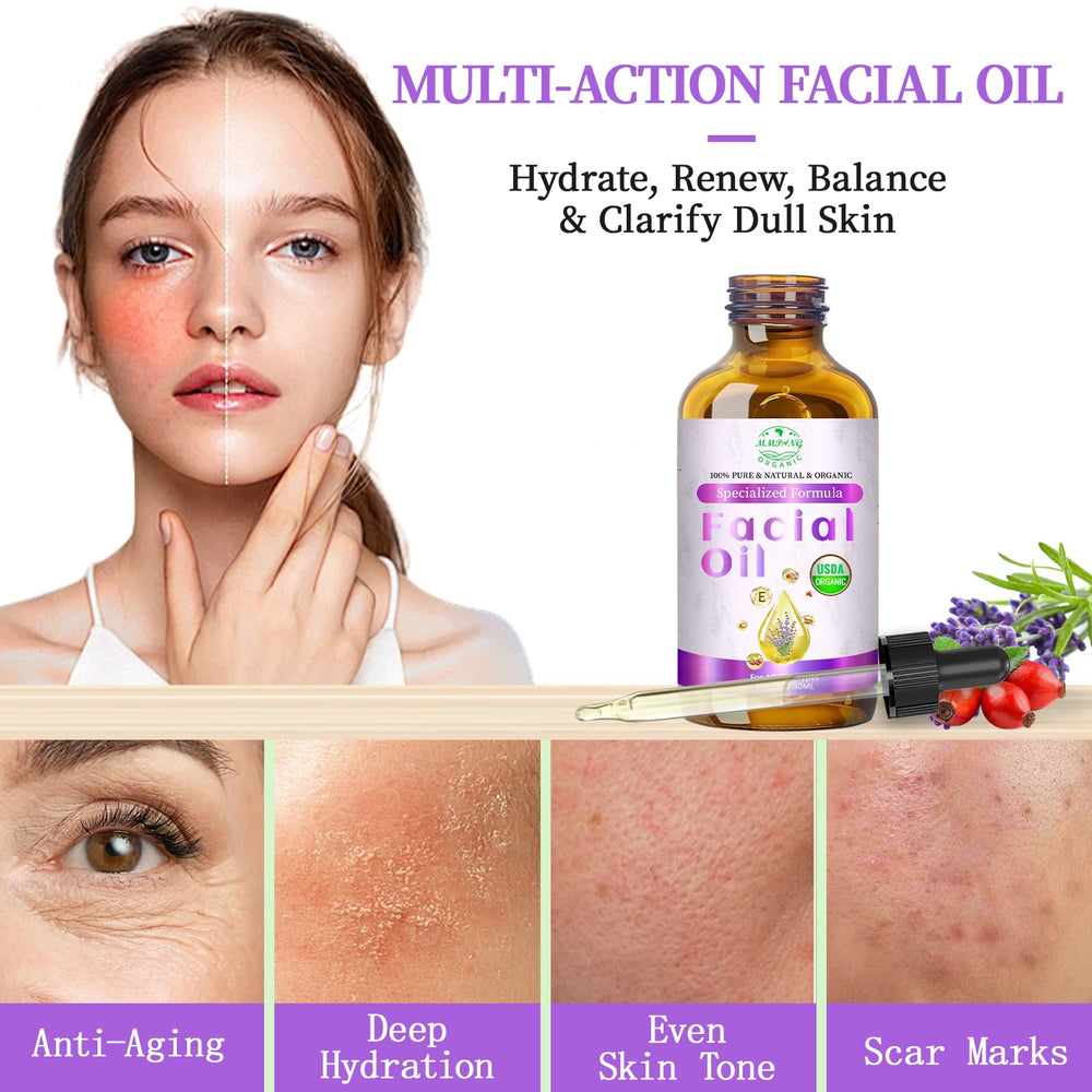 MMPANG Aceite Facial Orgánico: textura ligera, absorción rápida para piel fresca.