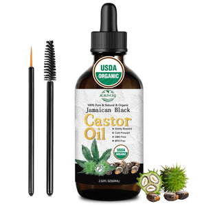 MMPANG Aceite negro jamaicano 2oz en botella de vidrio con gotero para cuidado capilar diario